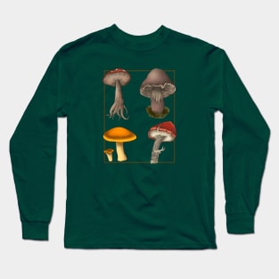 Botanical Mushrooms Long Sleeve T-Shirt